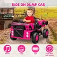 thumbnail image 4 of WildBreak 12V Ride on Dump Truck, Construction Vehicles Tractor, Electric Car Ride on Toys, Pink, 4 of 6