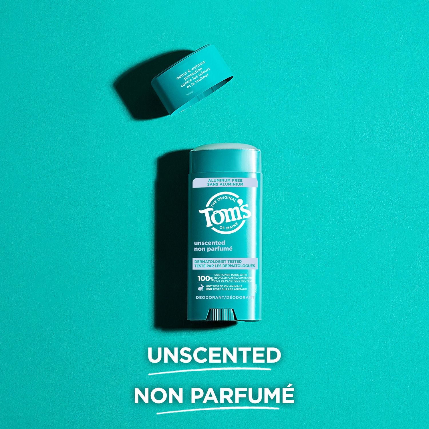 Tom’s of Maine Unscented Natural Deodorant for Men and Women, Aluminum Free, 92 g