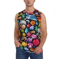 thumbnail image 2 of Lsque Underwater Diving Animals Print Men's Cotton Blend Sleeveless Muscle Shirts (S-3XL)- Moisture Wicking, Odor Protection, UPF 30+,Medium, 2 of 8
