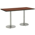 thumbnail image 2 of KFI Studios Mode 3.5' x 8' Bistro Table, Mahogany, Silver, 2 of 3