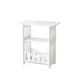 thumbnail image 2 of Mesa de Noche Blanca, Mesita de Noche Pequeña con Estantes, Mesa Auxiliar, Mesa de Acento con Material de PVC, 40x36x24cm, Almacenamiento de Múltiples Niveles para Sala de Estar, Dormitorio, 2 of 6