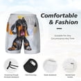 thumbnail image 2 of Kdxio Puppy Sits In Bathtub Print Men's Swim Trunks with Compression Liner 7 Inch Inseam Quick Dry Swim Shorts, 2 of 5