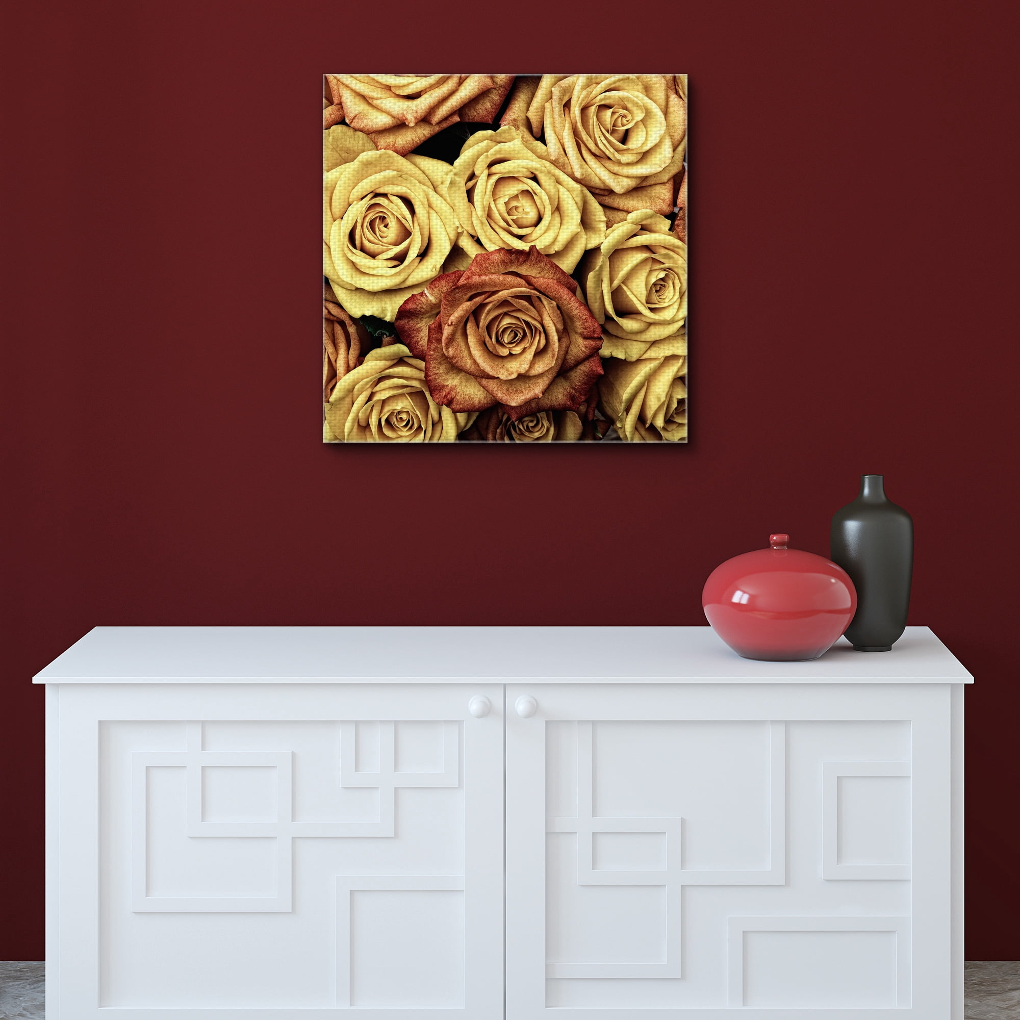 Masterpiece Art Gallery Amber Roses by Lobo Studio Canvas Art Print 24" x 24"