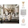 thumbnail image 5 of Abstract Nomadic Handle Vase for Living Room Decor - Ceramic Flower Vase for Home Centerpiece Decor - Boho Room Accent for Bedroom, House Office Shelf, and Study Table Display, 12", Ivory, 5 of 12