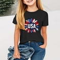 thumbnail image 2 of Taqqpue Kid 4th of July T-Shirts Boys Girls American Flag Shirt Patriotic Top Short Sleeve Crew Neck Tees for Girls Boys 2-13 Years, 2 of 4