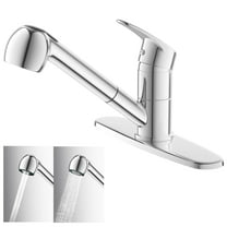 SUGIFT Swivel Single Handle Kitchen Faucet with Pull Out Sprayer, Bar Bathroom Sink Faucet, Stainless Steel Chrome
