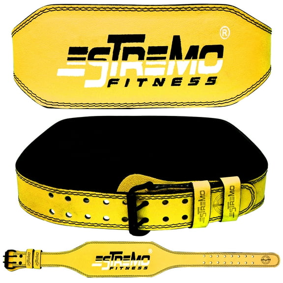 Estremo Weight lifting Belt Leather 6”,Gym & Lifting, Lower Back Support ,Fitness Workout Squats Deadlifts