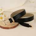 thumbnail image 6 of Women Leather Belt with Gold Buckle Ladies Faux Leather Belt for Jeans Pants, 6 of 7