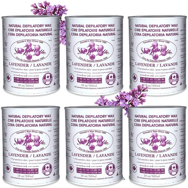 Sharonelle Soft Wax All Purpose Natural Depilatory Canned Wax (6 pcs, Lavender)