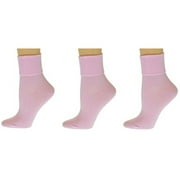 Sierra Socks Women's Organic Cotton Extra Smooth Toe Seaming 3 Pair Pack (Fits Shoe Size 4-10, Socks Size 9-11, Pink (3 Pair Pack))