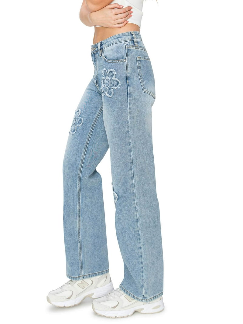 KHAKI & BLUE Women's Low Rise Comfortable Relaxed Fit Baggy