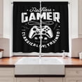 thumbnail image 2 of Ambesonne Video Game Kitchen Curtains, Reckless Gamer Joystick, 55"x30", White and Charcoal Grey, 2 of 3