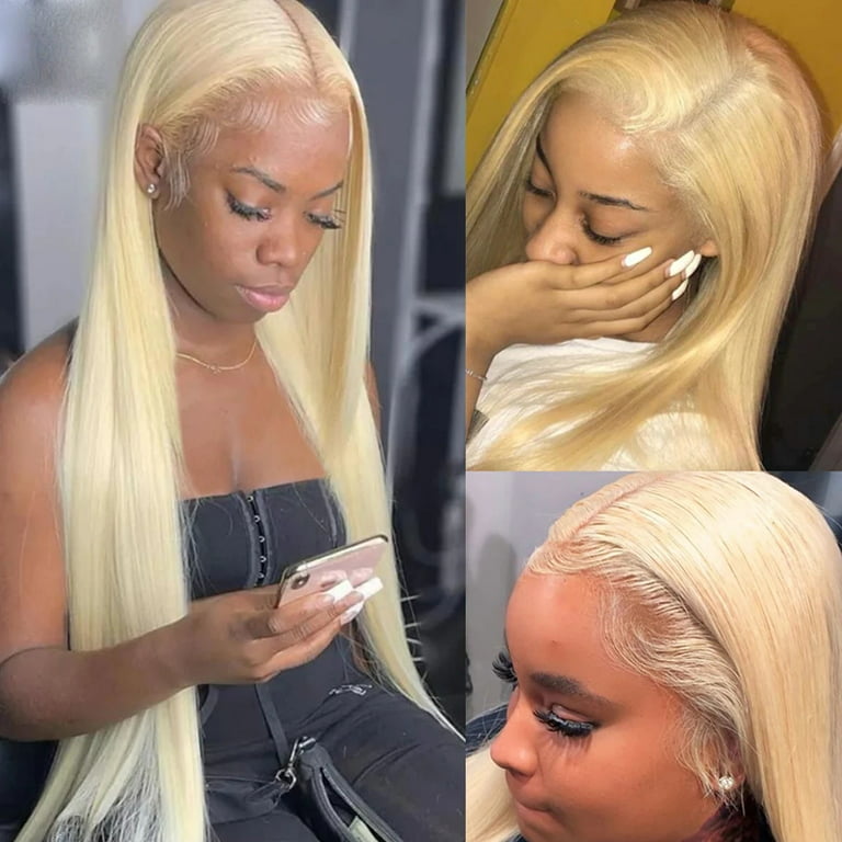 Upgradeu Blonde 613 Lace Front Wigs Human Hair 13X6 150 Density Transparent  Hd Lace Frontal Wig Pre Plucked With Baby Hair Straight Brazilian Human  Hair Wigs For Black Women 22 Inch - Walmart.Com