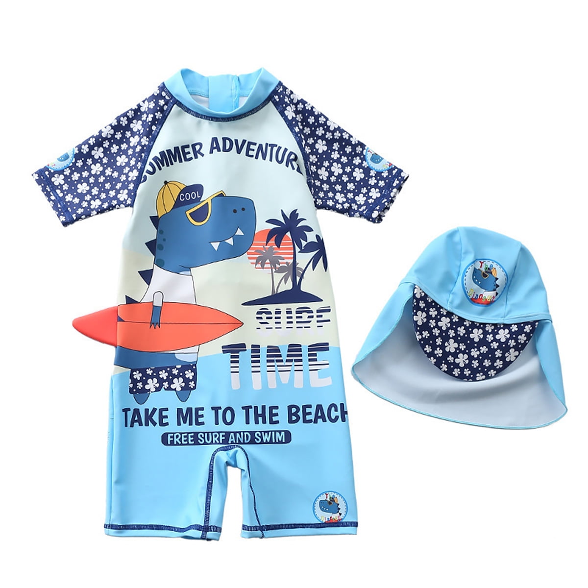 Sun Protection Shirts Set Dinosaur Shark Bathing Suit with Swimwear Cap Boys Swimsuit Rash Guard UPF 50 Sun Protection Shirts Set Dinosaur Shark Bathing Suit with Swimwear Cap Boys Swimsuit Rash Guard UPF 50