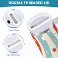 thumbnail image 3 of Yayeee 40oz Stainless Steel Tumbler with Straw and Handle Double-Wall Insulated Travel Water Bottle, Light Blue Pattern, 3 of 8
