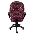 thumbnail image 3 of Abstract Office Chair Slipcover, Repeating Contemporary Style Geometric Shape Connection Print, Protective Stretch Decorative Fabric Cover, Standard Size, Dark Fuchsia, by Ambesonne, 3 of 5