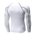 thumbnail image 3 of Men's Athletic Long Sleeve Compression Shirts Gym Undershirts White Size S, 3 of 3