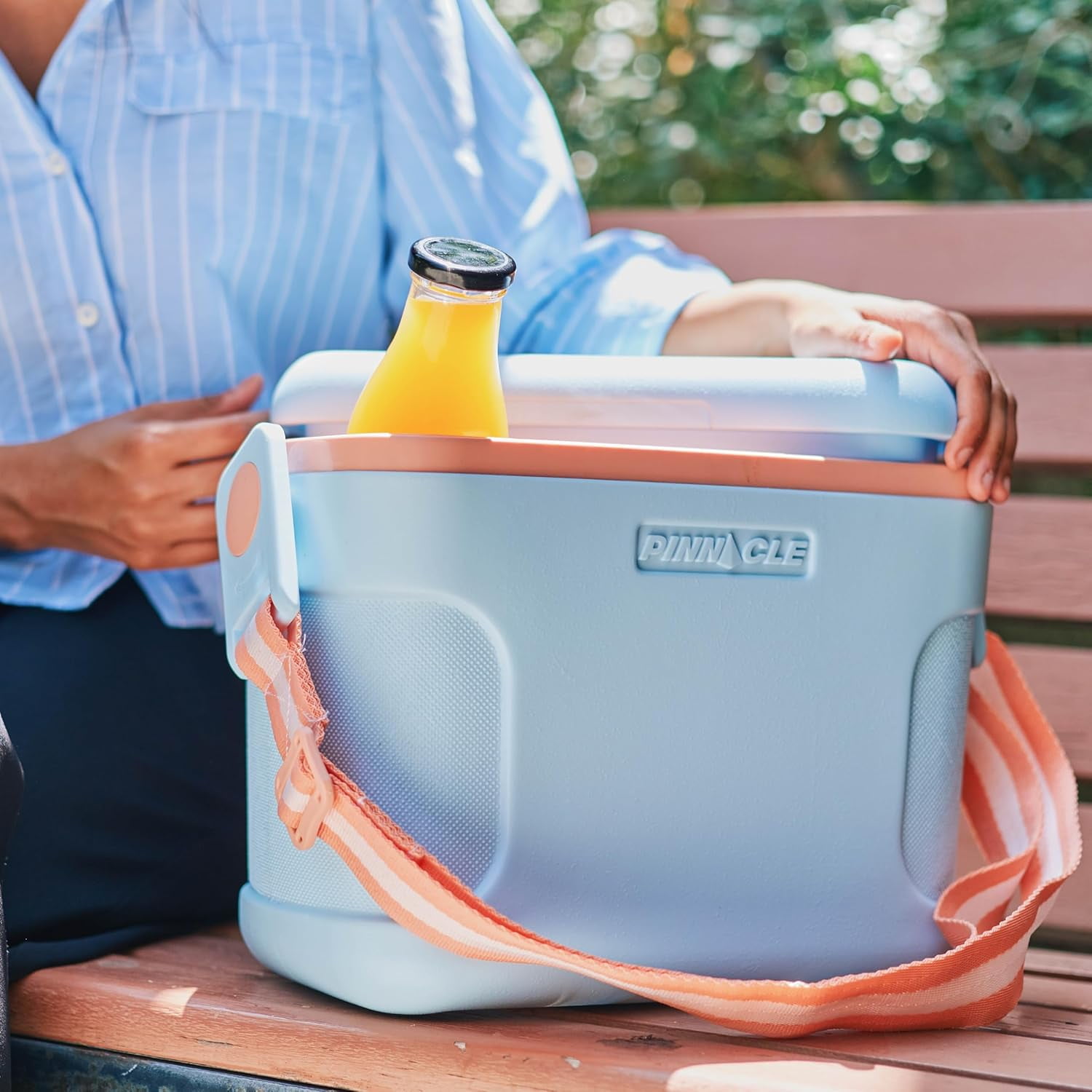 Pinnacle 8.5Qt Mini Cooler – Portable Picnic Cooler with Divider & Strap, Blue
