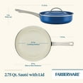 thumbnail image 3 of Farberware Vibrance 2.75 Quart Ceramic Nonstick Saute Pan with Lid, Dishwasher Safe and Oven Safe to 500°F, Blue, 3 of 14