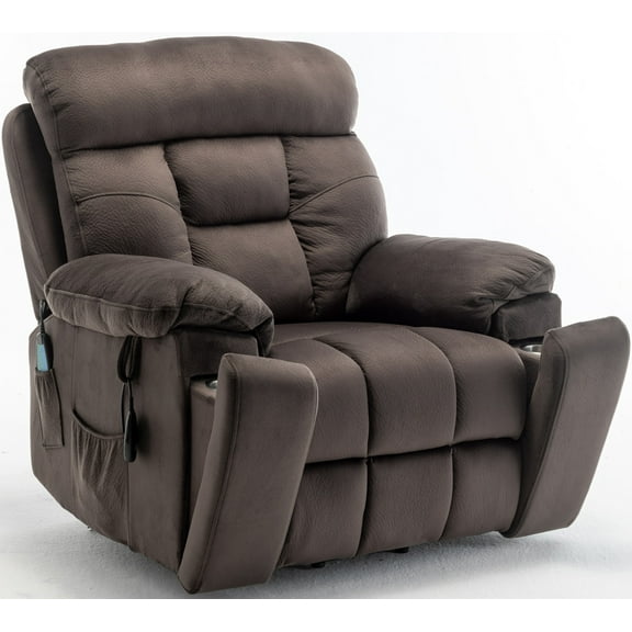 LITVZ 26in Extra Wide Recliner Chair for Big Man 400lbs, Oversized Power Lift Chair with Heat and Massage Hidden Cup Holder, Overstuffed Velvet Stand Up Recliner Lift Chairs for Elderly