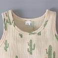 thumbnail image 4 of Otqutp Outfits Set for Toddler Beach Kids Baby Girls Boys Summer Cotton Linen Rainbow Sleeveless Vest T-shirt Tops+ Shorts 2pcs Outfits, 4 of 7
