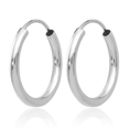 thumbnail image 3 of 14K Solid White Gold Endless 2mm Round Small Hoop Earrings, 3 of 10