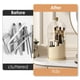 thumbnail image 3 of Soporte para brochas de maquillaje YOOLENS 360, giratorio con tapa, blanco y beige, 3 of 7