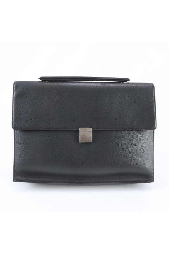 Pre-Owned Louis Vuitton Taiga Angara M30772 Leather Handbag Briefcase Black Men's