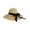 Fan-shaped black bow in off-white color, variant on Women Wide Brim Straw Hat, Foldable Summer Sun Hat with Bowknot, Breathable Paper Crochet UV Protection Beach Hat, Packable Travel Bucket Hat for Beach, Garden, Outdoor Vacation Handmade straw hat