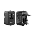 thumbnail image 1 of Adaptador Universal de Viaje LENCENT Negro con Cargador Internacional USB-A y USB-C para USA, UE, UK, 1 of 8