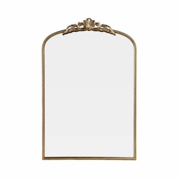 Sagebrook Home Fleur Applique 36-Inch Arch Mirror in Gold - Elegant Iron Resin Frame