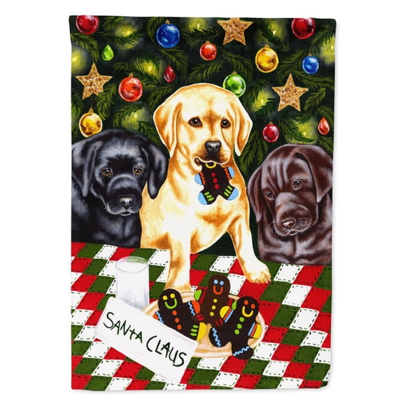Santa's Helpers in Christmas Stockings Labrador Garden Flag