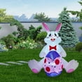 2024 Trendy New Easter Holiday Light Up Bunny Sitting Painted Eggs