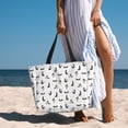 thumbnail image 5 of Large Beach Bags Water-resistant Sandproof - Yoga dogs funny Boston terrier Cute Beach Tote Bags for Women with Zipper, 5 of 6