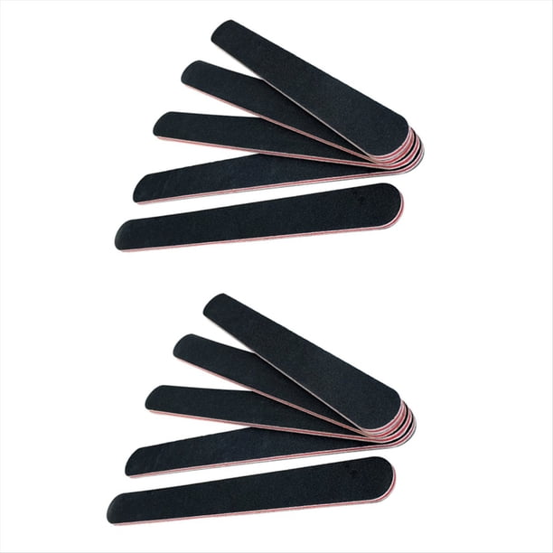 10 Mini Limas de Uñas Negras de Doble Cara con Tiras de Lija para Pulir y Alisar las Uñas.