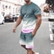 thumbnail image 3 of Mens Pantalones Casuales Cuello Redondo Impresión de Manga Corta Blusa Y Pantalones Cortos Traje, Pantalones de Traje para Hombres, 3 of 5