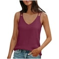 thumbnail image 2 of Neewe Womens Loose Fit Casual Flowy Tank Tops V Neck Trendy Sleeveless Summer Tops Clothes Spring Outfits 2026-Hot Pink S, 2 of 7