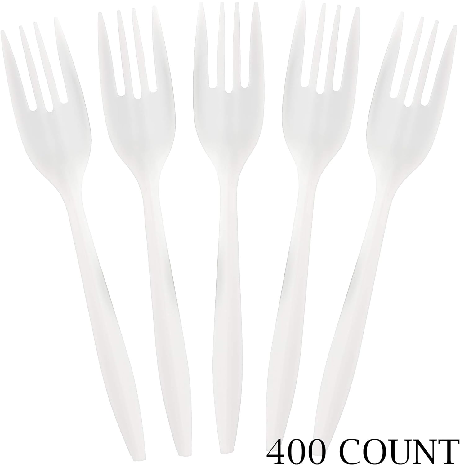 PLASTICPRO Disposable Plastic Forks, Mediumweight, 400 Pack photo 3