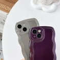 thumbnail image 4 of Sumao Solid Color Curly Wave Frame Soft Compatible with iPhone Case (Light Purple,iPhone 13), 4 of 12