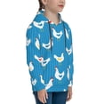 thumbnail image 3 of Kdxio Cartoon Chicken Pattern Boys Athletic Unisex Boys Girls Hoodie with Pocket Sweatshirts-Large, 3 of 6