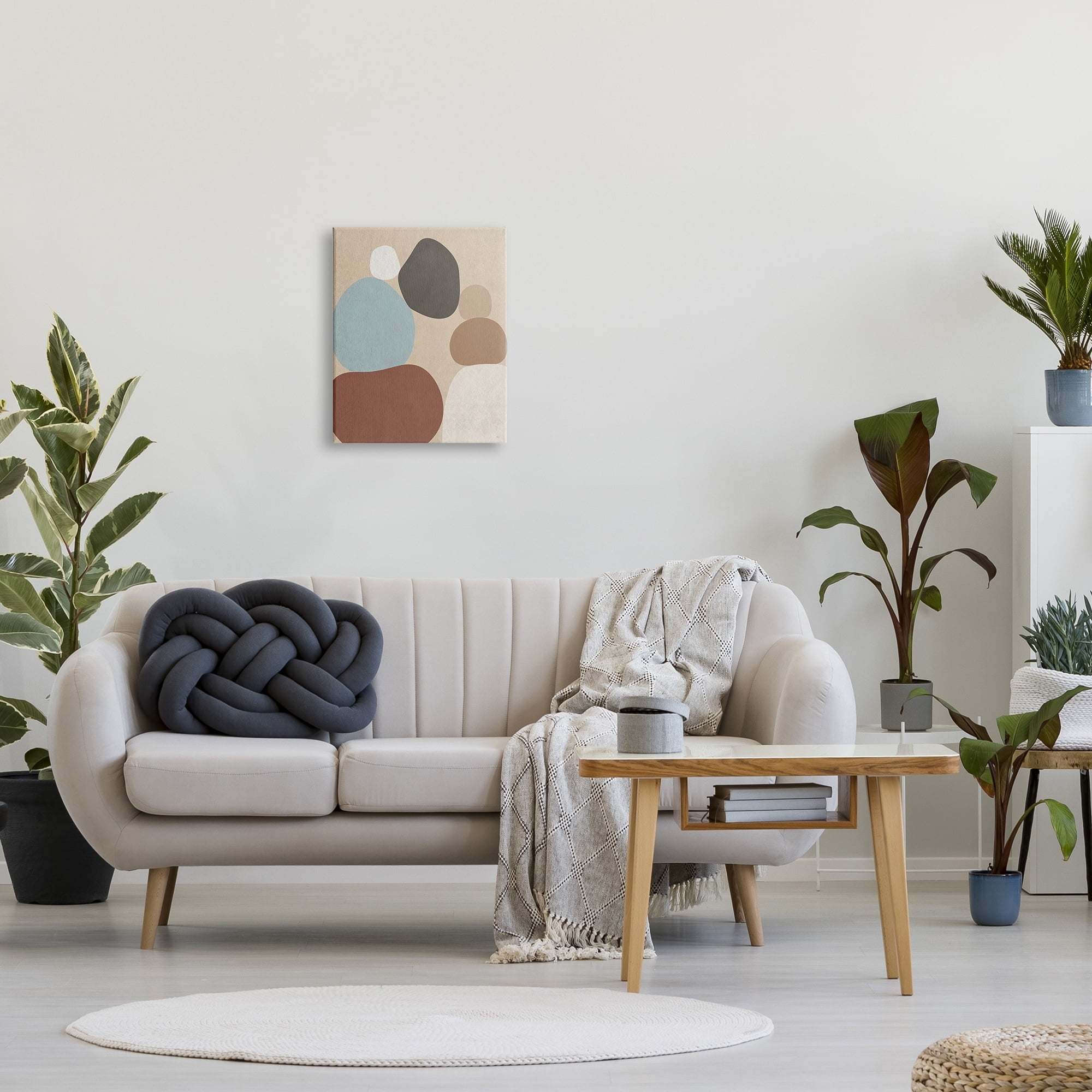 Stupell Industries Neutral Boho Contemporary Rocks Abstract Painting Gallery Wrapped Canvas Print Wall Art