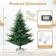 thumbnail image 3 of Gymax 6 FT Pre-Lit Artificial Christmas Tree Hinged Xmas Tree w/ 830 PVC & PE mixed Branch Tips, 3 of 8