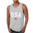 thumbnail image 2 of WREESH Men's Crew Neck Graphic Tee Casual Sports Tank Tops Independence Day Print Sleeveless Gray, 2 of 4