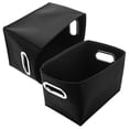 thumbnail image 5 of WEUVEB Black Felt Storage Baskets with Handles, Portable Handstitched Bins for Home Organization and Quiet Storage, 5 of 8