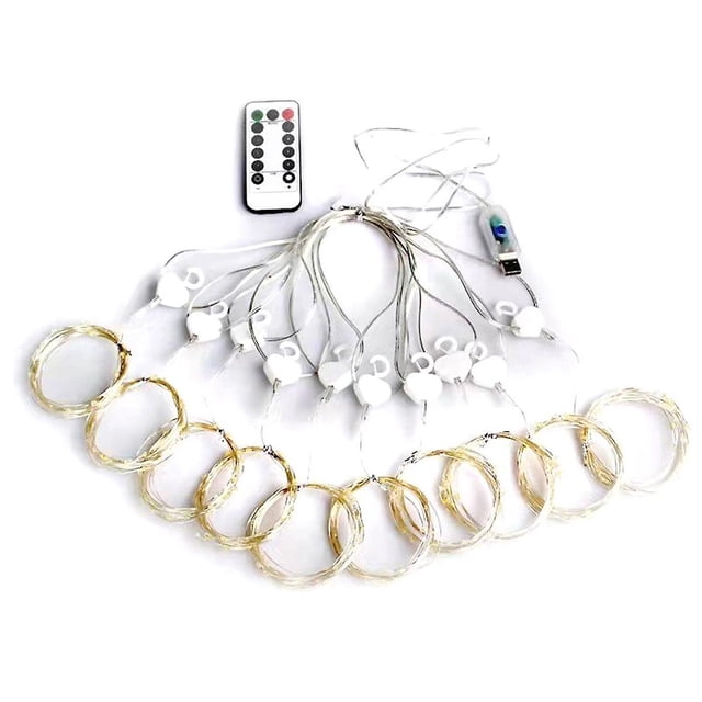 Guirnalda de luces LED para cortina, decoración de festivales, control remoto por USB, luces de hadas para bodas y fiestas, como se muestra