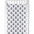 thumbnail image 1 of Sábana bajera ajustable para cuna Sweet Jojo Designs Nautical Navy 132 x 71 x 20 cm, 1 of 6