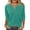 C-Green681, variant on DHFJKG Henley Shirts For Women Solid Color 3/4 Sleeve T Shirt Spring Summer Loose Fit Basic Tee Soft Daily Wear Stylish Tops
