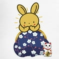 thumbnail image 3 of CafePress - Japanese Style Rabbit With Purse Pajamas - Women's Short Sleeve Print T-Shirt and Pants Dark Cotton Pajama Set, 3 of 7
