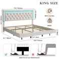 thumbnail image 2 of Gaderth King Size Floating Bed Frame with Diamond Upholstered Headboard and LED Lights, Platform Bed with Wood Slats Support, Noise Free, No Box Spring Needed, Easy Assembly for Bedroom, 2 of 7
