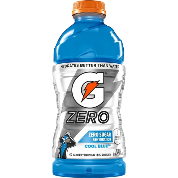 Gatorade Zero Sugar Thirst Quencher Cool Blue Sports Drink, 28 fl oz, 1 Count Bottle